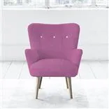 Florence Chair - White Buttons - Beech Leg - Brera Lino Peony