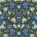 Brocart Decoratif Velours Indigo