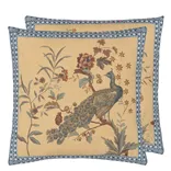 Peacock Toile Sepia Cushion