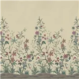 Peacock Toile Scene 2 - Parchment Large Sample