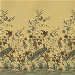 Peacock Toile Scene 1 - Sepia Large Sample