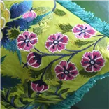 Brocart Decoratif Lime Embroidered Cotton Cushion