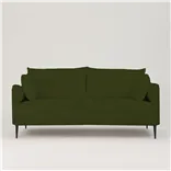 Positano 3 seater - Matt Black Legs - Cassia Velvet Fern