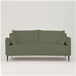 Positano 3 seater - Matt Black Legs - Aria Vintage Green