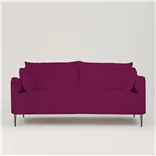 Positano 2.5 seater - Polished Steel Legs - Cassia Velvet Fuchsia