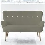 Florence Sofa - White Buttons - Beech Leg - Rothesay Linen