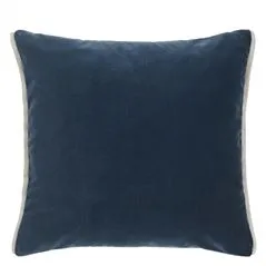Varese Prussian & Smoke Velvet Decorative Pillow