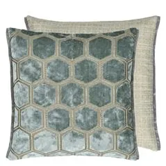 Manipur Silver Velvet Cushion