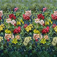Tapestry Flower Vintage Green