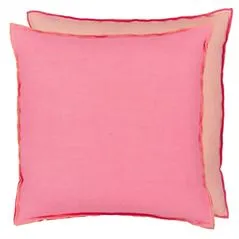 Brera Lino Hibiscus & Peach Linen Decorative Pillow