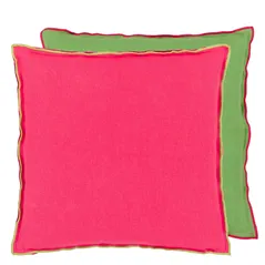 Brera Lino Cerise & Grass Decorative Pillow