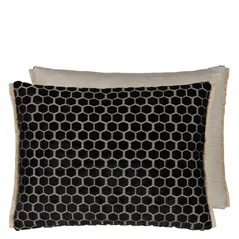 Jabot Noir Velvet Cushion