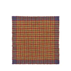 Rust & Cobalt Checked Scarf