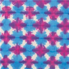 3 Sheets of Hand Tie-dyed Fuchsia and Turquoise Gift Wrap