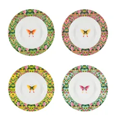 Ikebana Damask Pasta Bowls