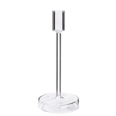 Large Clear Glass Candle Holder