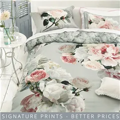 Peonia Grande Zinc Cotton Bed Linen