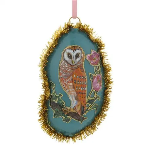 Nathalie Lete Glass Woodpecker Christmas Ornament Designers Guild