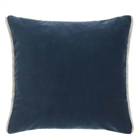 Varese Prussian & Smoke Velvet Decorative Pillow