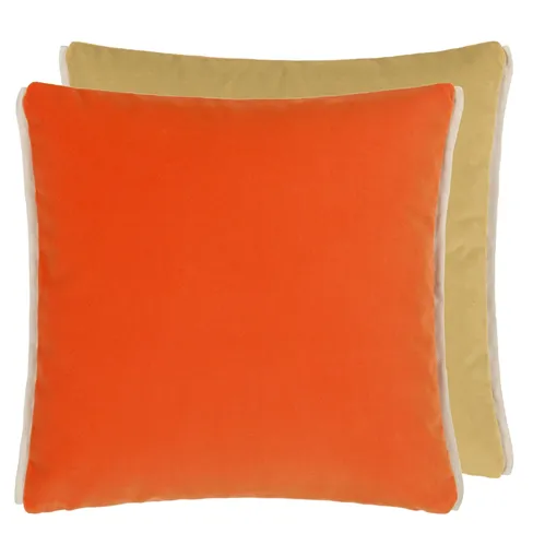 Varese Zinnia & Straw Velvet Cushion