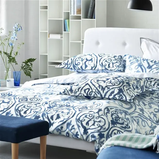 Arabesque Indigo Bed Linen Designers Guild