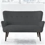 Florence Sofa - Self Buttons - Walnut Leg - Rothesay Smoke