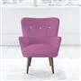 Florence Chair - White Buttons - Walnut Leg - Brera Lino Peony