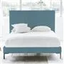 Square Bed - Double - Metal Leg - Brera Lino Ocean