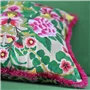 Ikebana Damask Fuchsia Embroidered Cotton Cushion