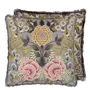 Brocart Decoratif Embroidered Sepia Cushion