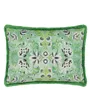Rose de Damas Embroidered Jade Cushion - Reverse