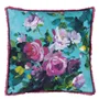 Bouquet de Roses Turquoise Cushion