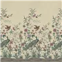 Peacock Toile Scene 1 - Parchment Large Sample