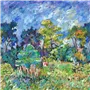 Foret Impressionniste - Cobalt Large Sample