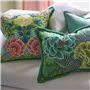 Brocart Decoratif Lime Embroidered Cotton Cushion
