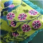 Brocart Decoratif Lime Embroidered Cotton Cushion