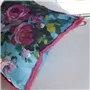 Bouquet De Roses Turquoise Cotton Cushion