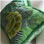 Rose De Damas Jade Embroidered Cotton Cushion