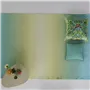Celastrina Turquoise Embroidered Cotton Cushion