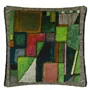 Raku Patchwork Emerald Cushion