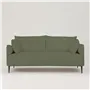 Positano 3 seater - Matt Black Legs - Aria Vintage Green