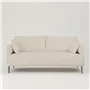 Positano 2.5 seater - Polished Steel Legs - Aria Chalk