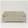 Positano 2.5 seater - Polished Steel Legs - Cassia Velvet Dove