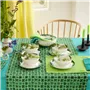 Shibori Emerald Linen Runner, Placemats & Napkins