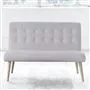 Eva 2 Seater - White Buttons - Beech Leg - Brera Lino Platinum