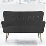 Florence 2 Seater - White Buttons - Beech Leg - Brera Lino Espresso