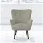Florence Chair - White Buttons - Walnut Leg - Brera Lino Pebble