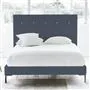 Polka Bed - White Buttons - Single - Metal Leg - Rothesay Denim