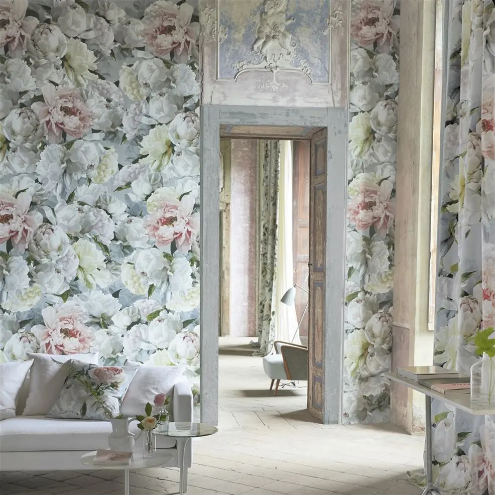Papier peint Peonia Grande Zinc de Designers Guild